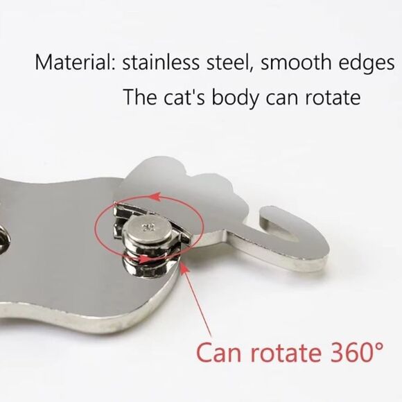 Silver Cat Charm Keychain • Swinging Body • Kawaii Bag Accessory - New - Picture 4 of 10